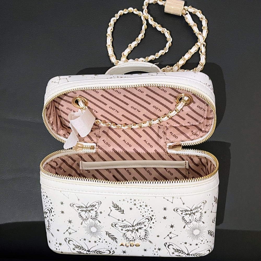 ALDO White and Gold Butterfly Women's Leather Bag 🦋